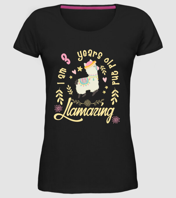 Birthday Llamazing 3 years old model negru pe tricou