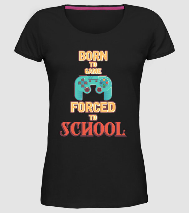 Born to game model negru pe tricou
