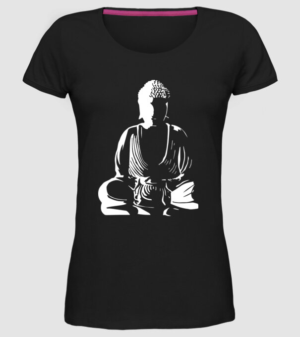 buddha silhouette model negru pe tricou