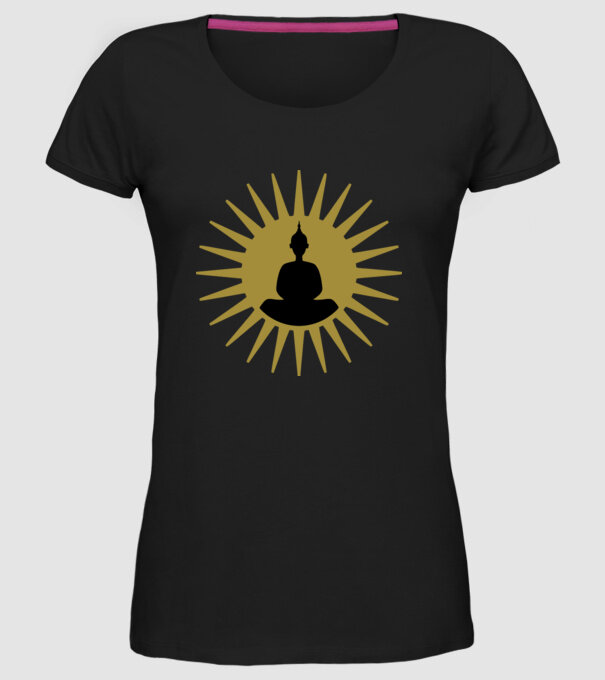 buddha star model negru pe tricou