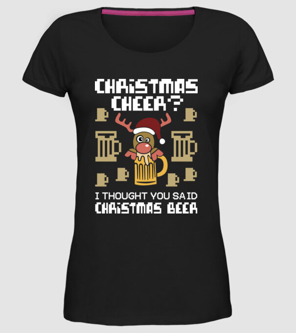 Christmas beer pulovăr urât model negru pe tricou