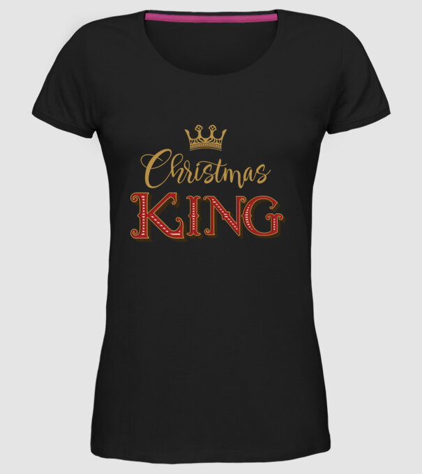 Christmas King model negru pe tricou