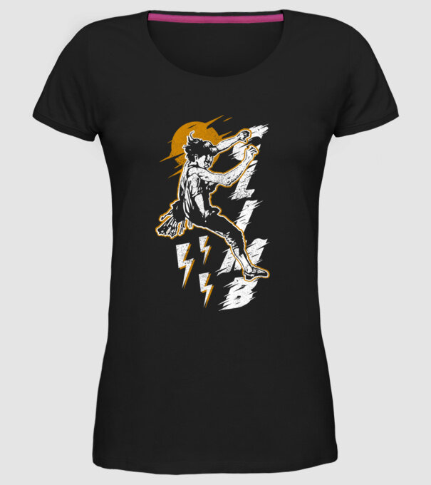 CLIMB retro model negru pe tricou