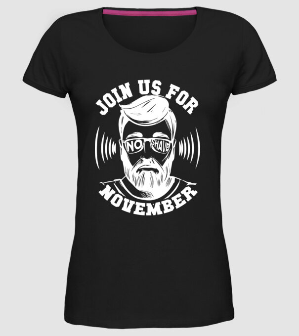 Alătură-te mișcării No Shave November (engleză) model negru pe tricou