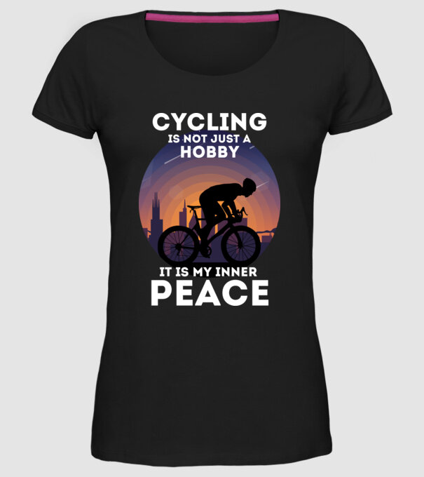 cycling is not just a hobby model negru pe tricou