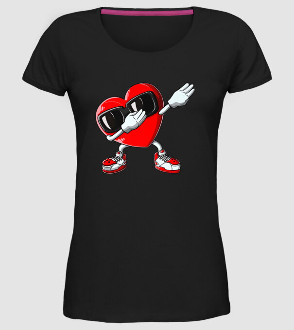 Dab inima model negru pe tricou
