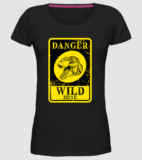 Danger wild zone model negru pe tricou