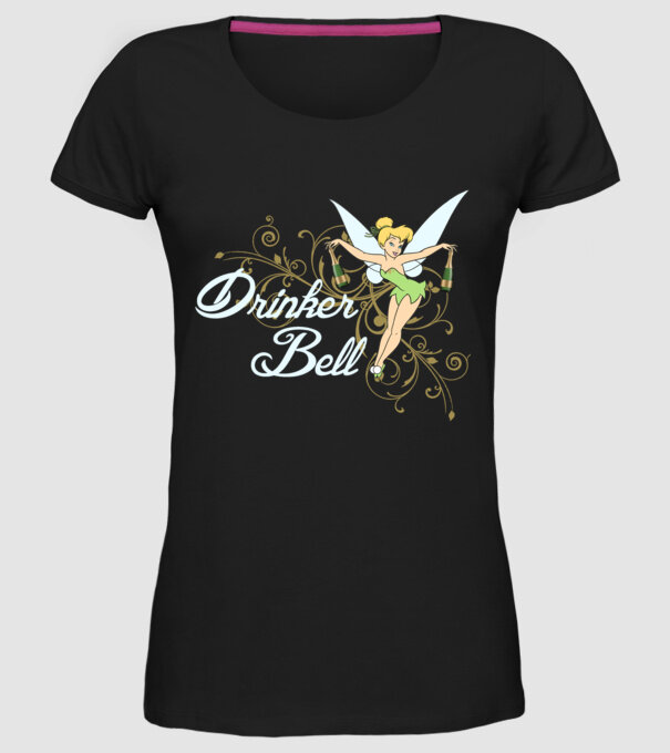 Drinkerbell model negru pe tricou