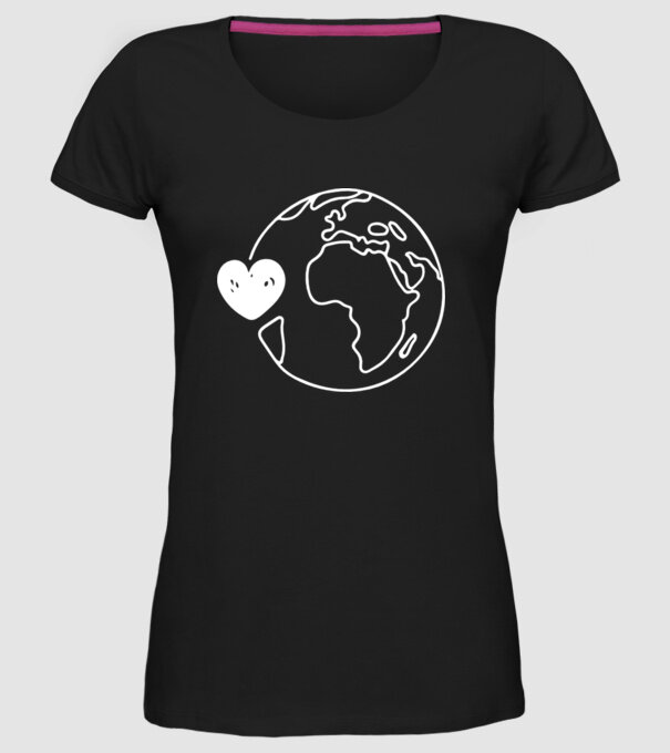 EarthLogo model negru pe tricou