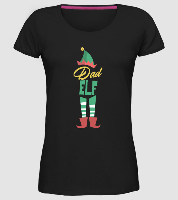 Elf family dad model negru pe tricou