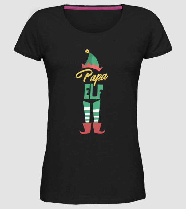 Elf family bunic model negru pe tricou
