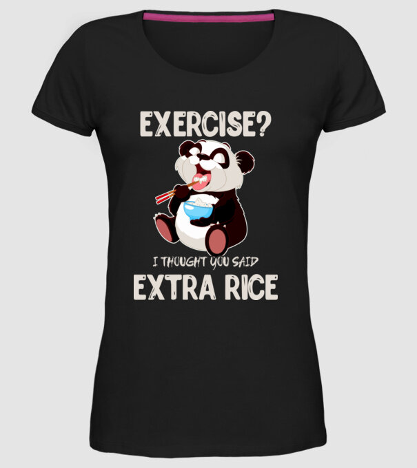 Exercise panda light model negru pe tricou