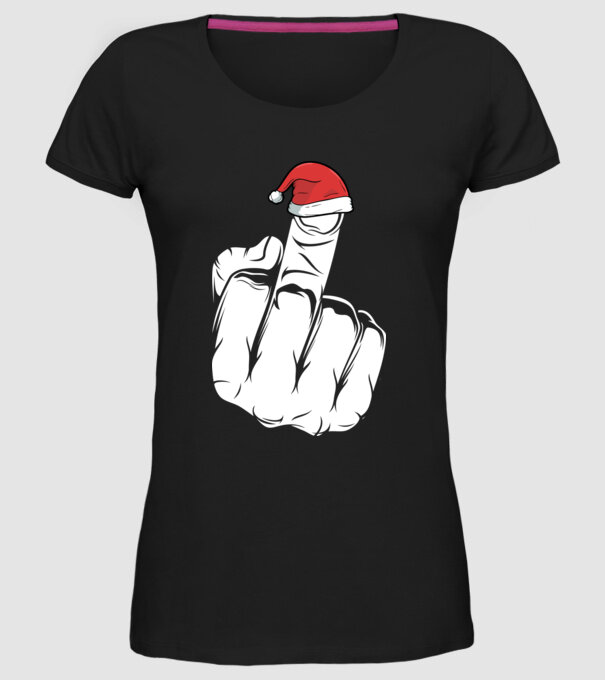 f u christmas model negru pe tricou