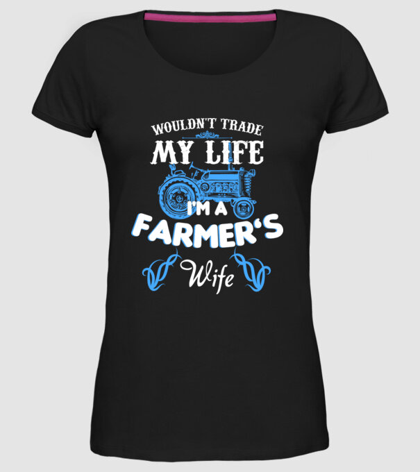 'Farmer''s wife' model negru pe tricou