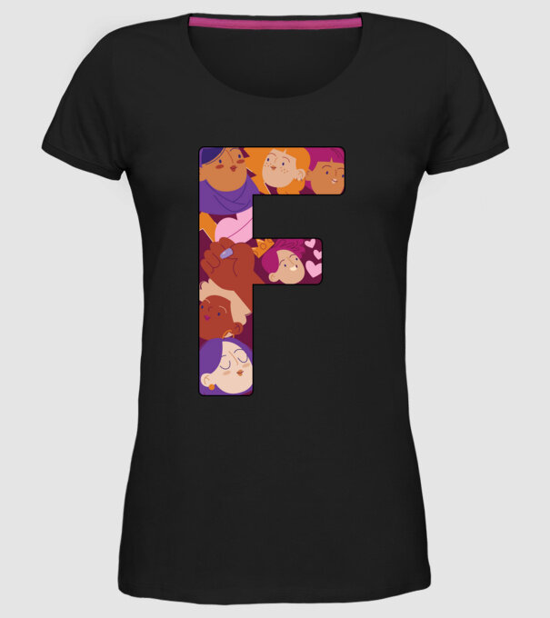 Feminism model negru pe tricou