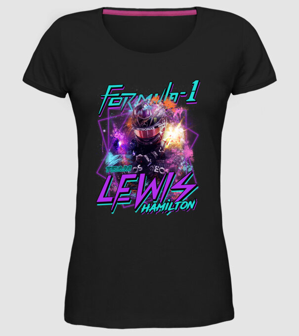 FORMULA 1 HAMILTON model negru pe tricou