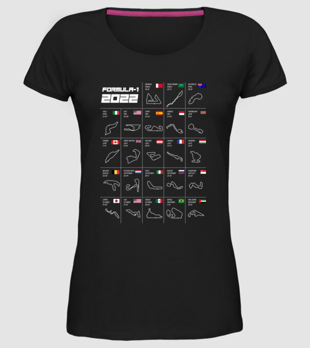 Formula 1 tracks 2022 model negru pe tricou