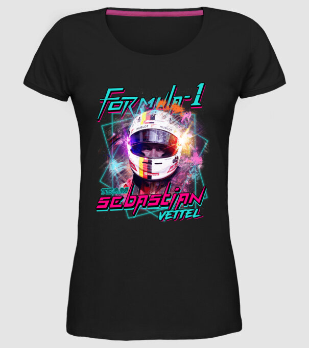 FORMULA 1 VETTEL model negru pe tricou
