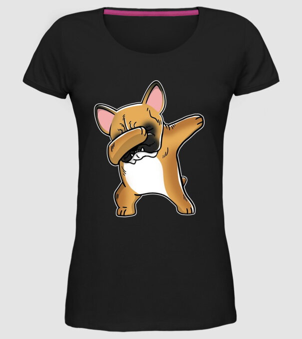 Buldog francez DAB model negru pe tricou