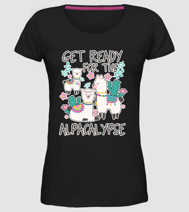 Get ready for the alpacalypse model negru pe tricou