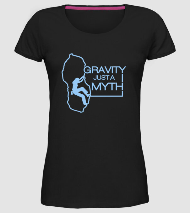 Gravity just a myth model negru pe tricou