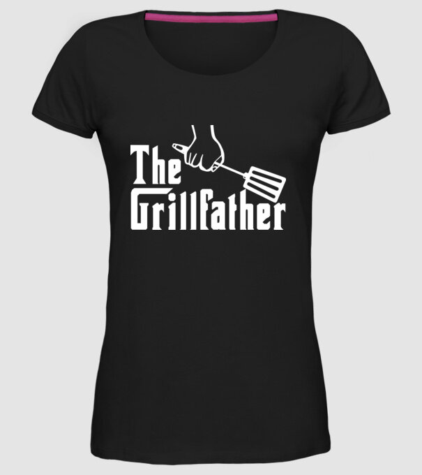 GrillFather model negru pe tricou