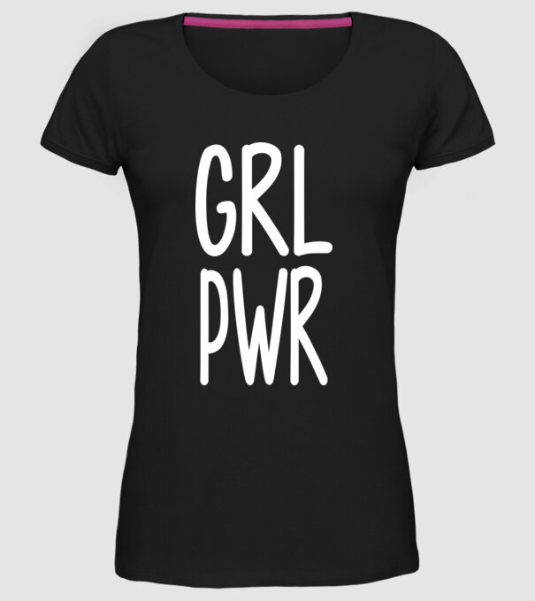 Girl Power model negru pe tricou