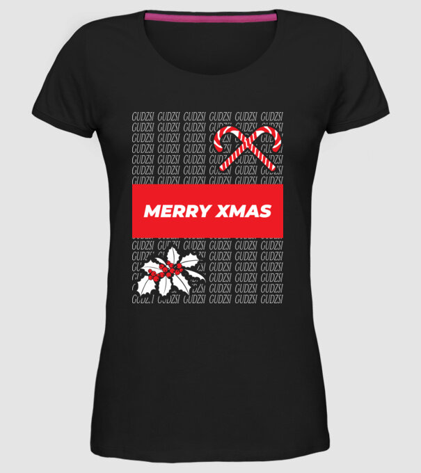 Gudzsi tricou designer Crăciun model negru pe tricou