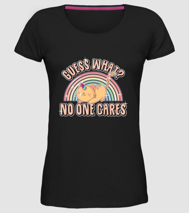 Guess what pisică-unicorn model negru pe tricou