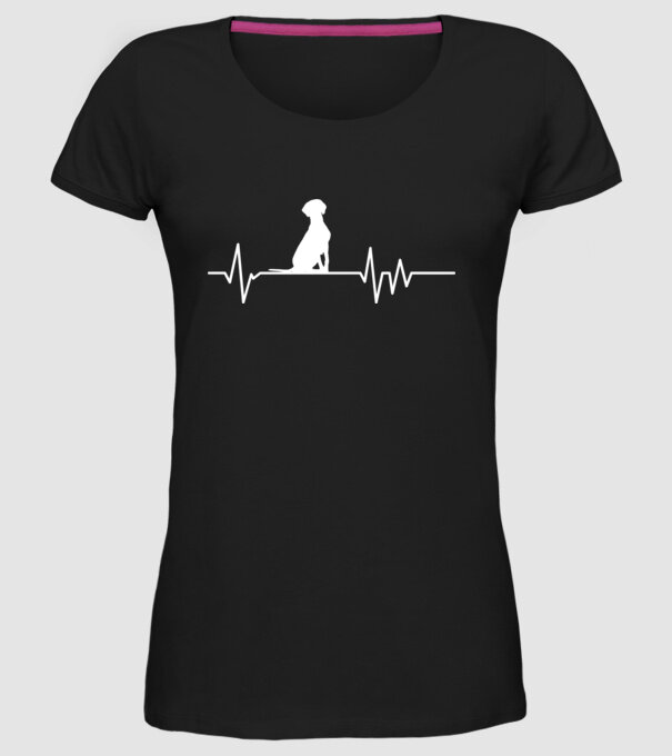 Heartbeat silueta Vijla model negru pe tricou