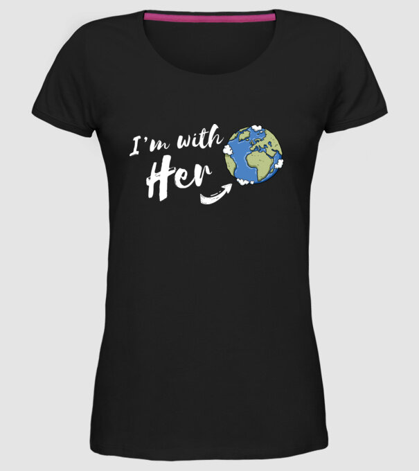 'i''m with her' model negru pe tricou