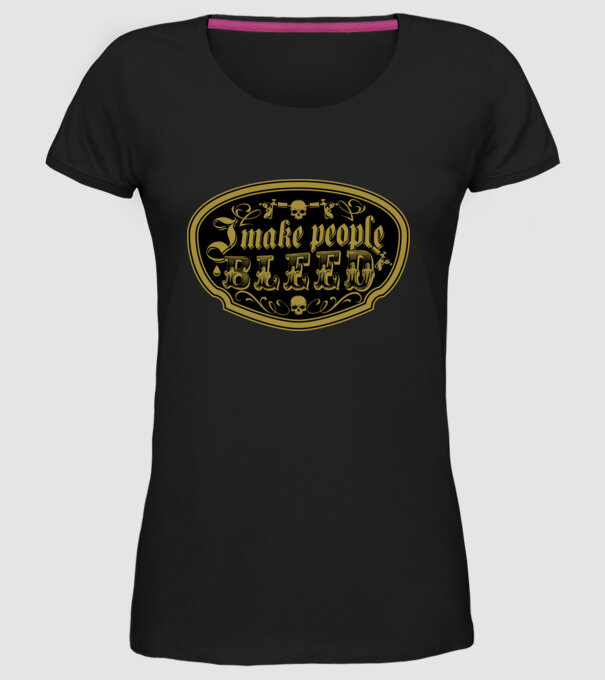 I make people bleed model negru pe tricou