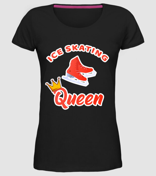 Ice skatin Queen model negru pe tricou
