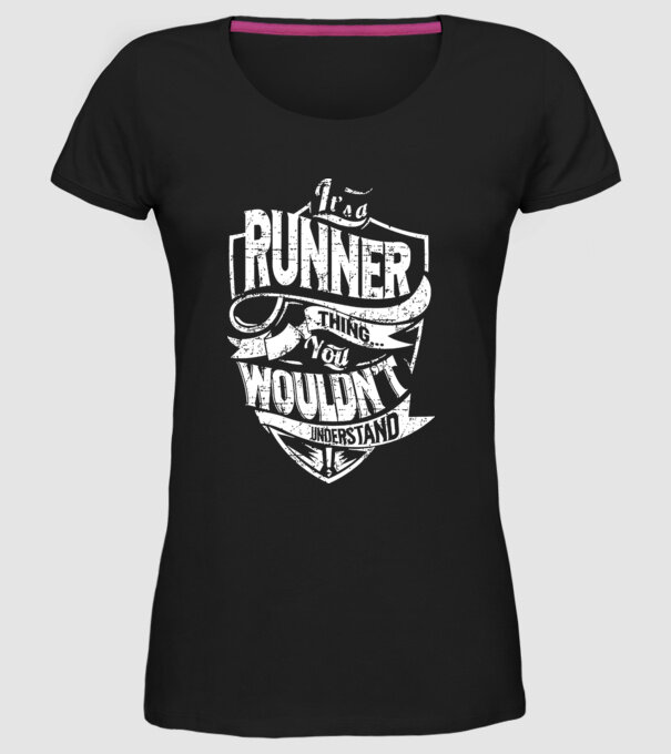 'It''s a runner thing' model negru pe tricou