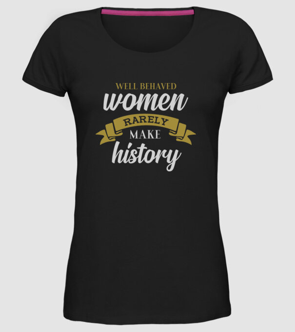 Fete bine educate model negru pe tricou