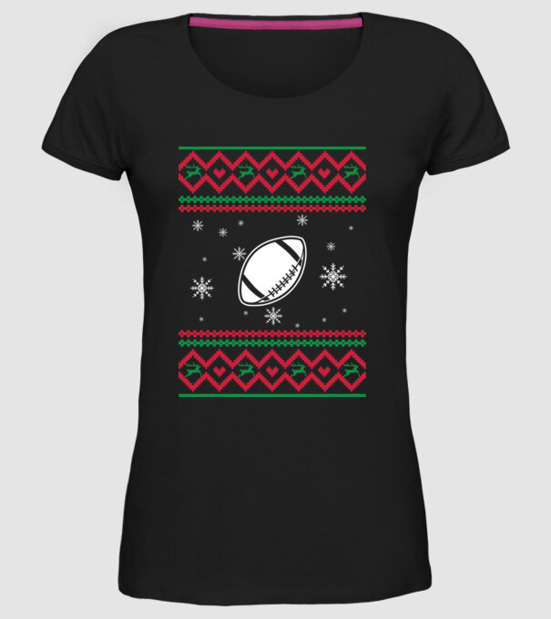Model tricotat de Crăciun - fotbal american model negru pe tricou