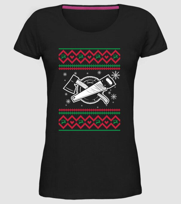 Model tricotat de Crăciun - tâmplar model negru pe tricou