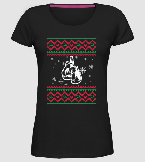 Model tricotat de Crăciun - box model negru pe tricou