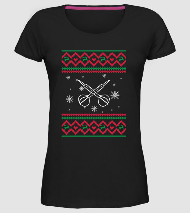 model tricotat de Crăciun - darts model negru pe tricou