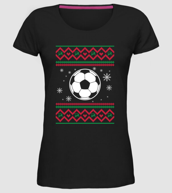 Model tricotat de Crăciun - fotbal model negru pe tricou