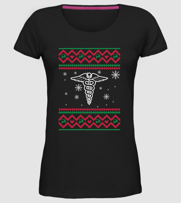 Model tricotat de Crăciun - medicină model negru pe tricou