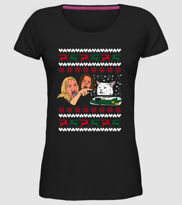 Pulovăr de Crăciun meme model negru pe tricou