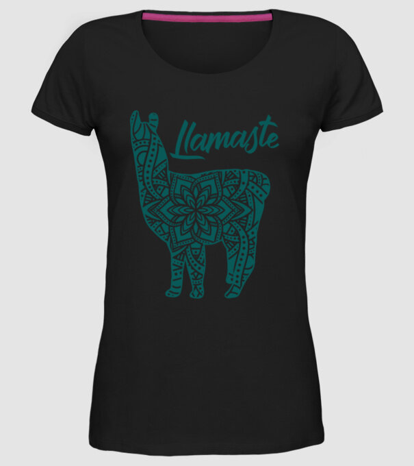 Lamaste unicolor model negru pe tricou