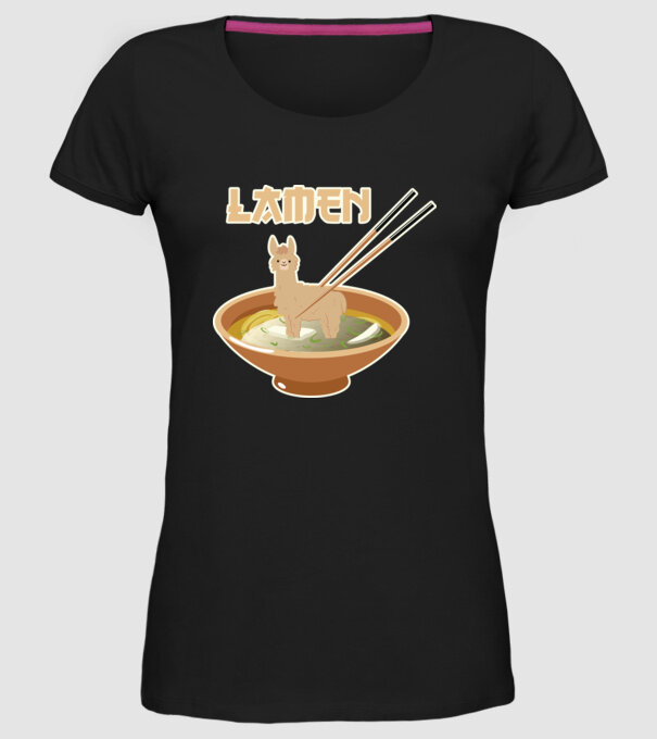 Lamen model negru pe tricou