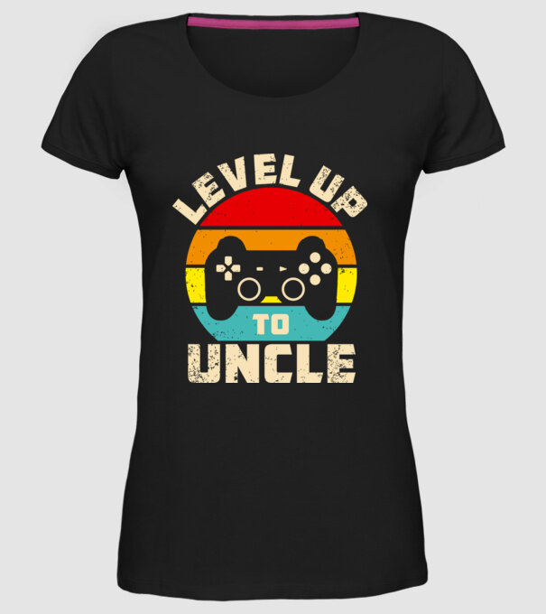 Level Up Uncle model negru pe tricou