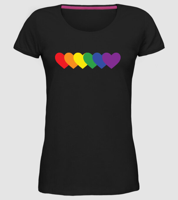 Inimi Lgbtq model negru pe tricou