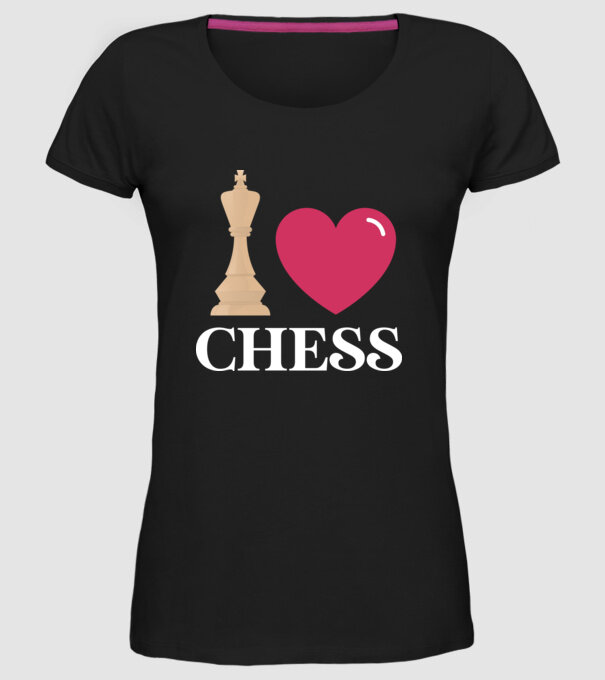 Love chess model negru pe tricou