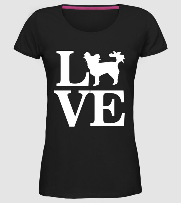 LOVE CHIHUAHUA model negru pe tricou