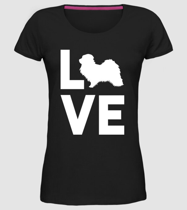 LOVE Havanese model negru pe tricou