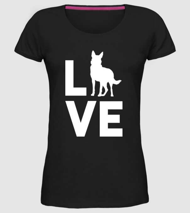 LOVE ciobănesc german model negru pe tricou